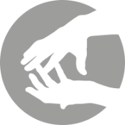 Schematische Darstellung von Händen, mit denen die osteopathischen Behandlungen durchgeführt werden